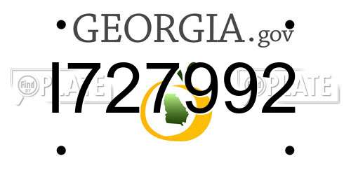 I727992 Georgia License Plate