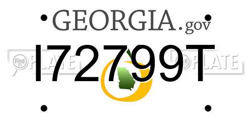 I72799T Georgia License Plate