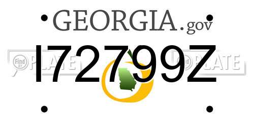 I72799Z Georgia License Plate