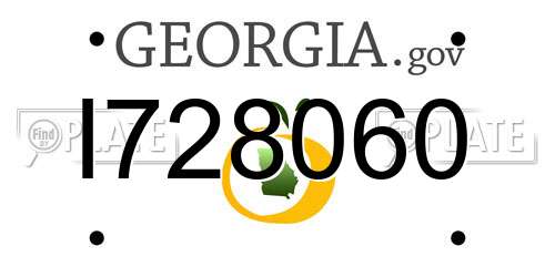 I728060 Georgia License Plate