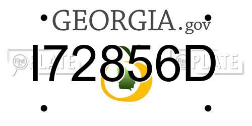 I72856D Georgia License Plate