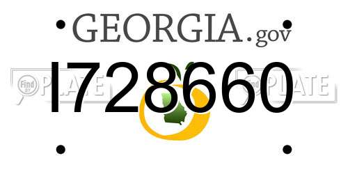 I728660 Georgia License Plate
