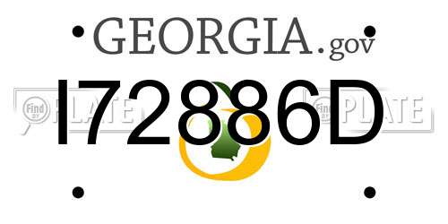 I72886D Georgia License Plate