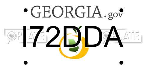 I72DDA Georgia License Plate