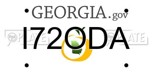 I72ODA Georgia License Plate