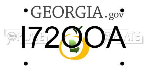 I72OOA Georgia License Plate