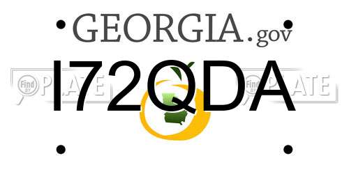 I72QDA Georgia License Plate