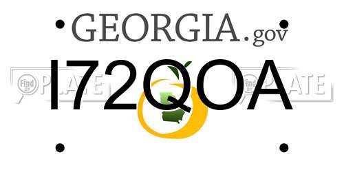 I72QOA Georgia License Plate