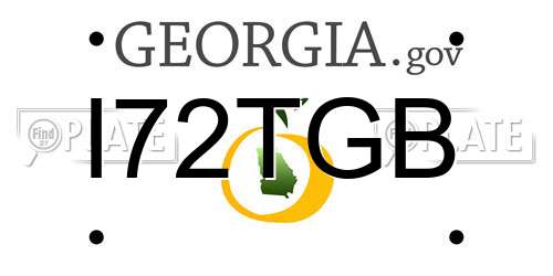 I72TGB Georgia License Plate