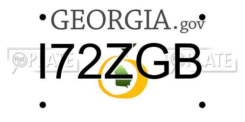 I72ZGB Georgia License Plate