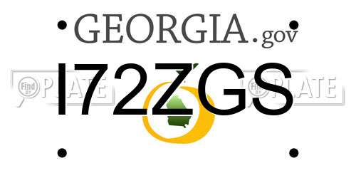 I72ZGS Georgia License Plate
