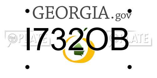 I732OB Georgia License Plate