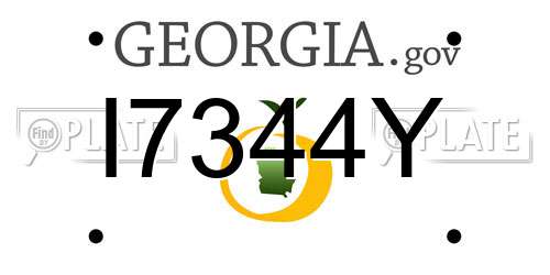 I7344Y Georgia License Plate