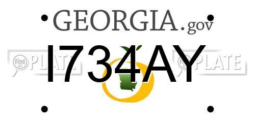 I734AY Georgia License Plate