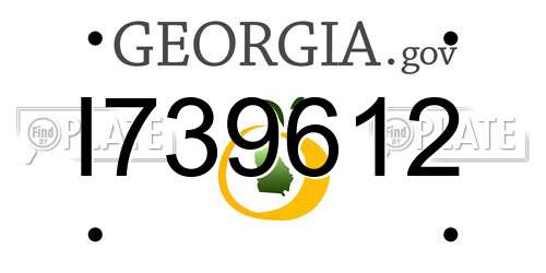 I739612 Georgia License Plate