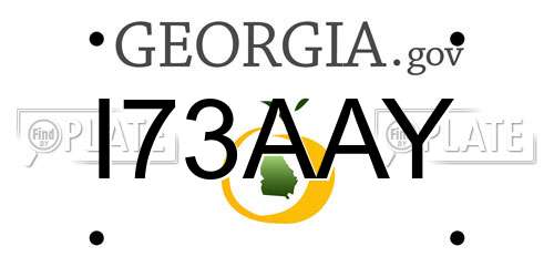 I73AAY Georgia License Plate
