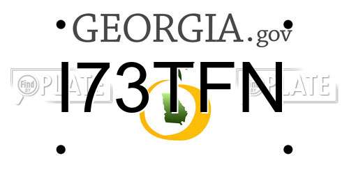 I73TFN Georgia License Plate