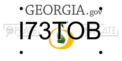 I73TOB Georgia License Plate