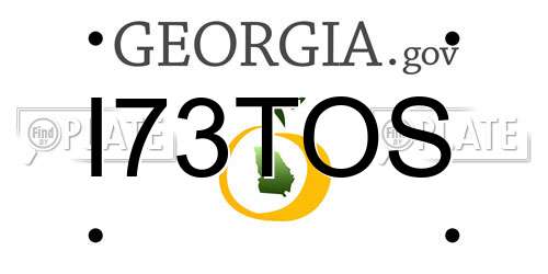 I73TOS Georgia License Plate