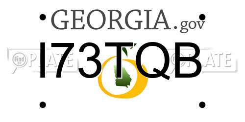 I73TQB Georgia License Plate