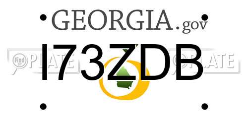 I73ZDB Georgia License Plate