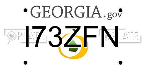 I73ZFN Georgia License Plate