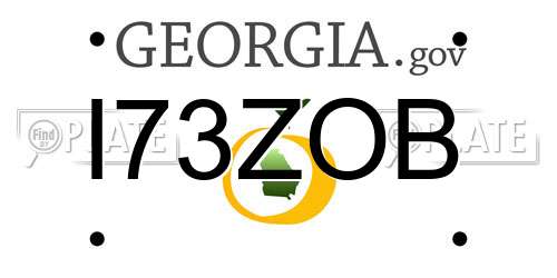 I73ZOB Georgia License Plate