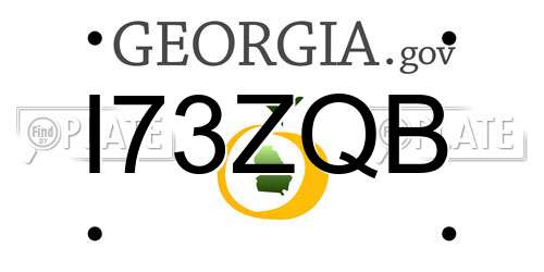 I73ZQB Georgia License Plate