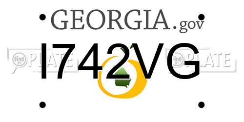 I742VG Georgia License Plate
