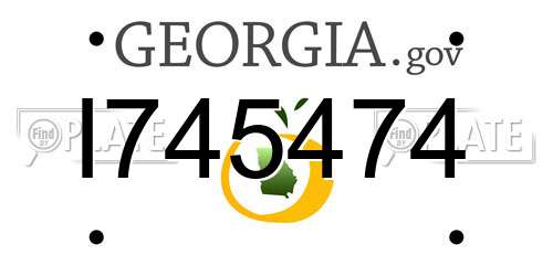 I745474 Georgia License Plate