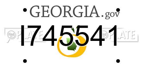 I745541 Georgia License Plate