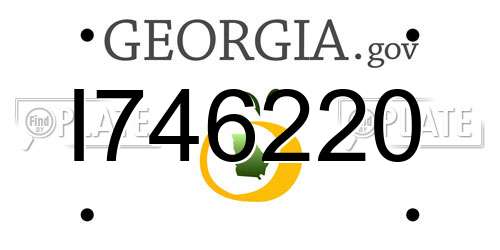 I746220 Georgia License Plate