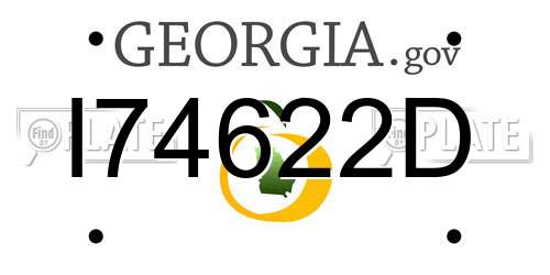 I74622D Georgia License Plate