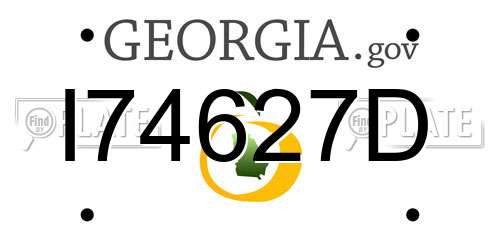 I74627D Georgia License Plate