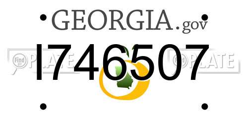 I746507 Georgia License Plate