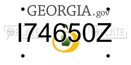 I74650Z Georgia License Plate
