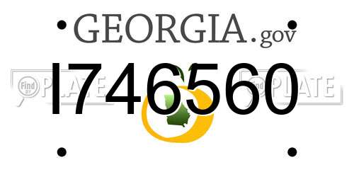 I746560 Georgia License Plate