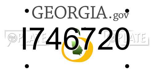 I746720 Georgia License Plate
