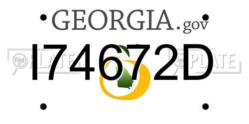 I74672D Georgia License Plate