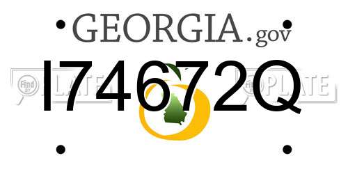 I74672Q Georgia License Plate