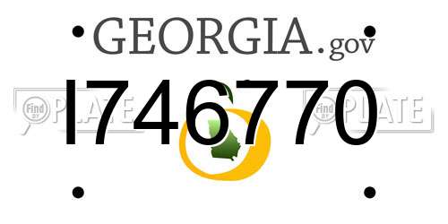 I746770 Georgia License Plate