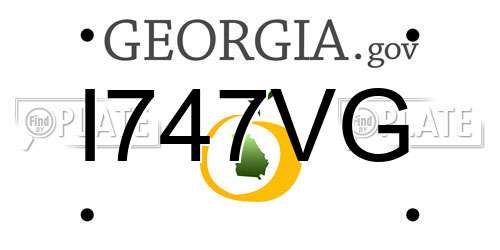 I747VG Georgia License Plate