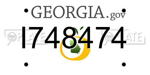 I748474 Georgia License Plate