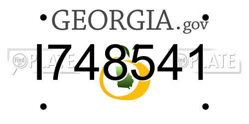 I748541 Georgia License Plate