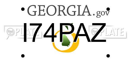 I74PAZ Georgia License Plate