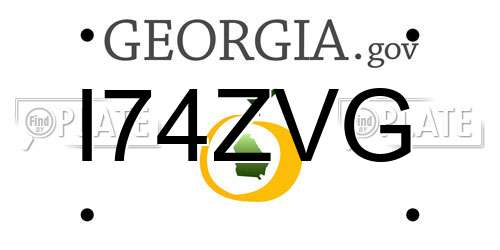 I74ZVG Georgia License Plate