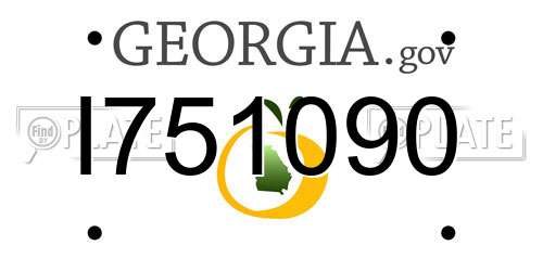 I751090 Georgia License Plate