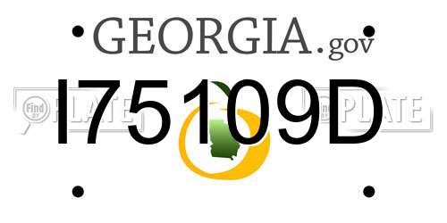 I75109D Georgia License Plate