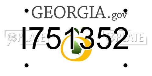 I751352 Georgia License Plate