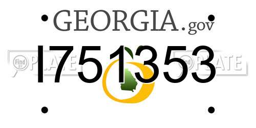 I751353 Georgia License Plate